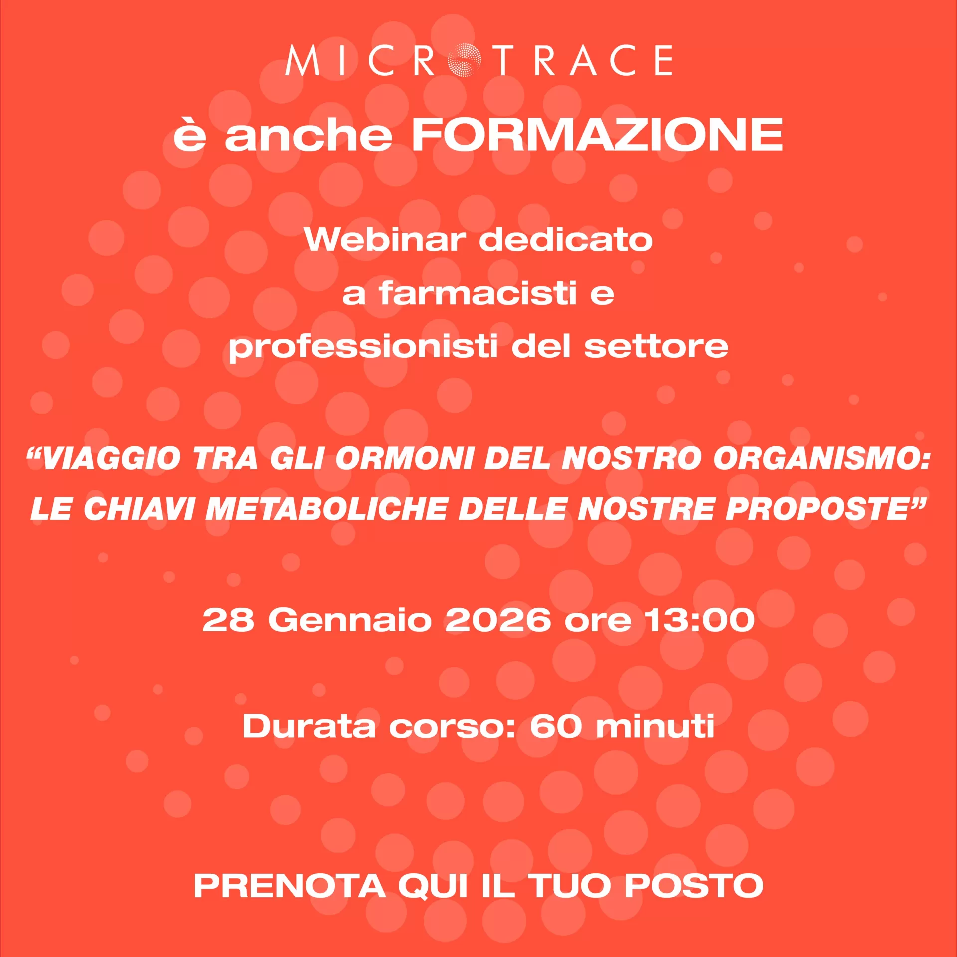 Webinar: le chiavi metaboliche dei Pannelli Ormonali