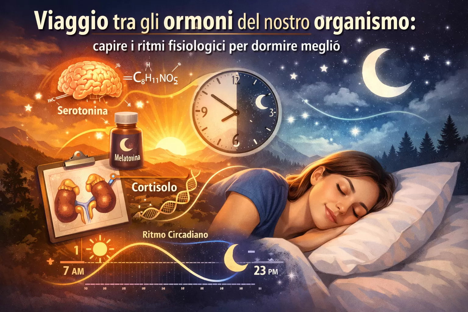 Viaggio tra gli Ormoni del nostro organismo: capire i ritmi fisiologici per dormire meglio. Che cos'è, perchè è utile e come interpretare il test salivare di Melatonina e Cortisolo