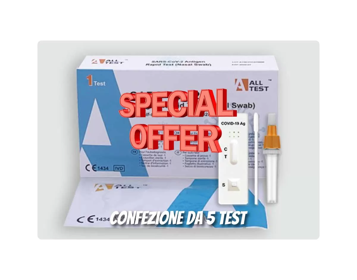 SARS-CoV-2 Antigen Rapid Test Covid-19 Ag Confezione da 5 Test